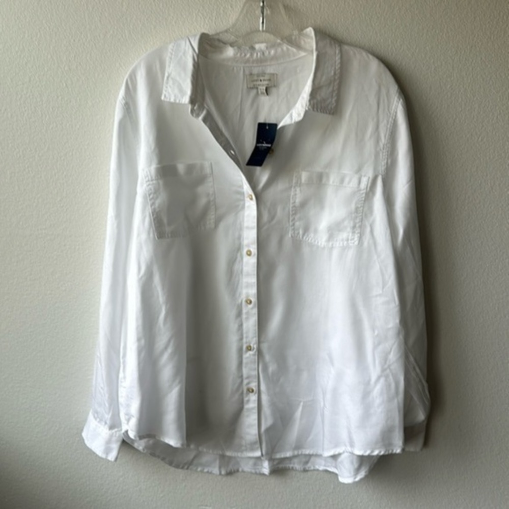 NWT Lucky Brand top white button up classic size 1X Dress shirt